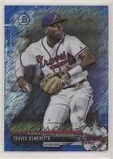 2017 Bowman Chrome Prospects Blue Shimmer Refractor Travis Demeritte #BCP144 sh7