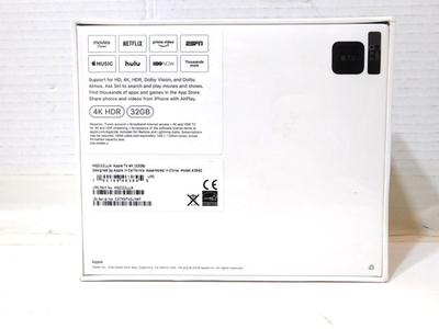 Apple TV 32GB 4K HD Media Streamer - Black (MQD22LL/A) for sale