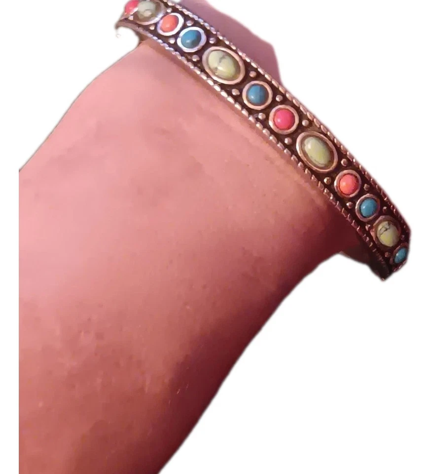  Pulseira Oval Howlite Semi Preciosa de Prata Brighton Loretto Ótimo Estado  - Imagem 2 de 4