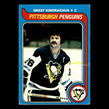 Orest Kindrachuk #218 1979 Topps Pittsburgh Penguins Hockey Card NHL Poor