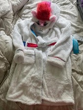 Disney NWT Rainbow Unicorn Hooded Robe For Kids, Inside Out, Size 7/8