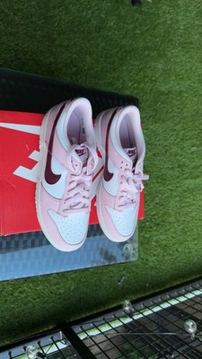 Nike Dunk Low GS Pink Foam Dark Beetroot White Leather Sneakers 6.5Y Unisex Kids
