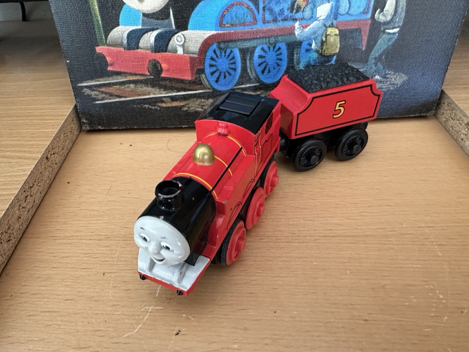 Battery-Powered Wooden/Diecast Thomas & James Train Set for Kids – Learning Curve Edition  -image