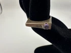 3.56g Vintage Sterling Silver 925 Geometric Ring Purple Accent Size 8.5 M