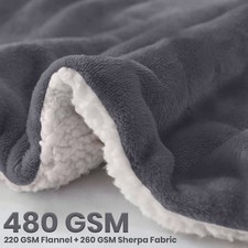 480 GSM Luxury Heavy Sherpa Blanket Warm Faux Fur Mink Sofa Bed Fleece Throw UK