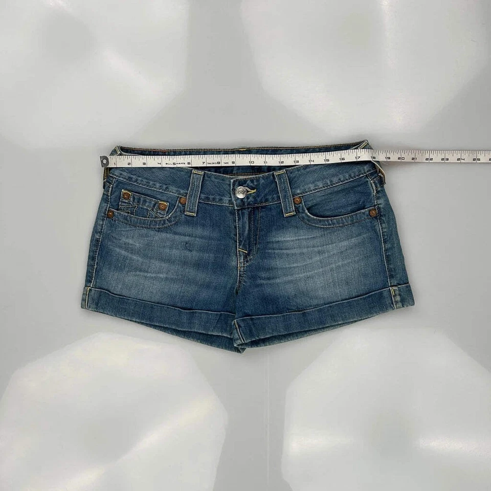 Pantalones cortos de mezclilla True Religion - 34W algodón azul EE. UU. 8 Foto 3 de 4