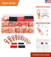 Copper Wire Lugs Connectors Heat Shrink Set 130pcs Battery Cable Ends