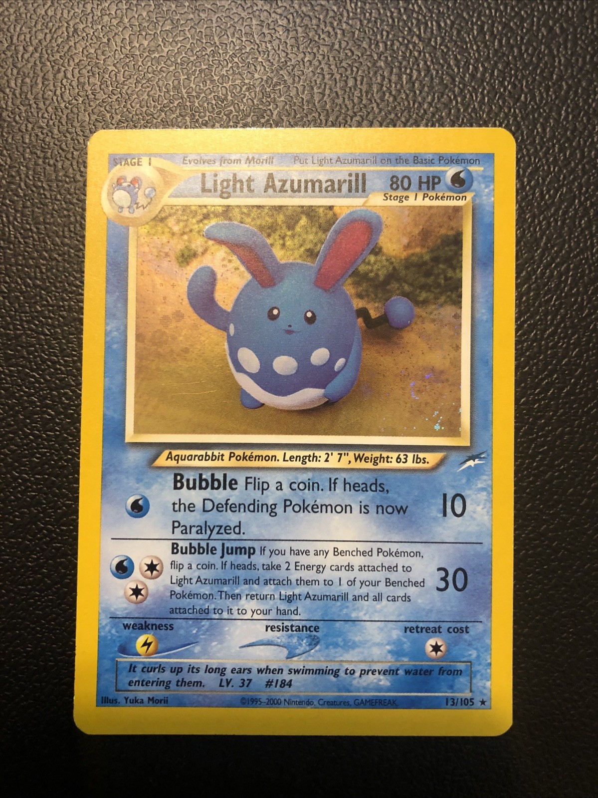 Light Azumarill 13/105 Neo Destiny Holo Swirl Pokémon Card Mint/NM Wotc TCG