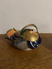 Royal Crown Derby Mandarin Duck Paperweight Gold Stopper