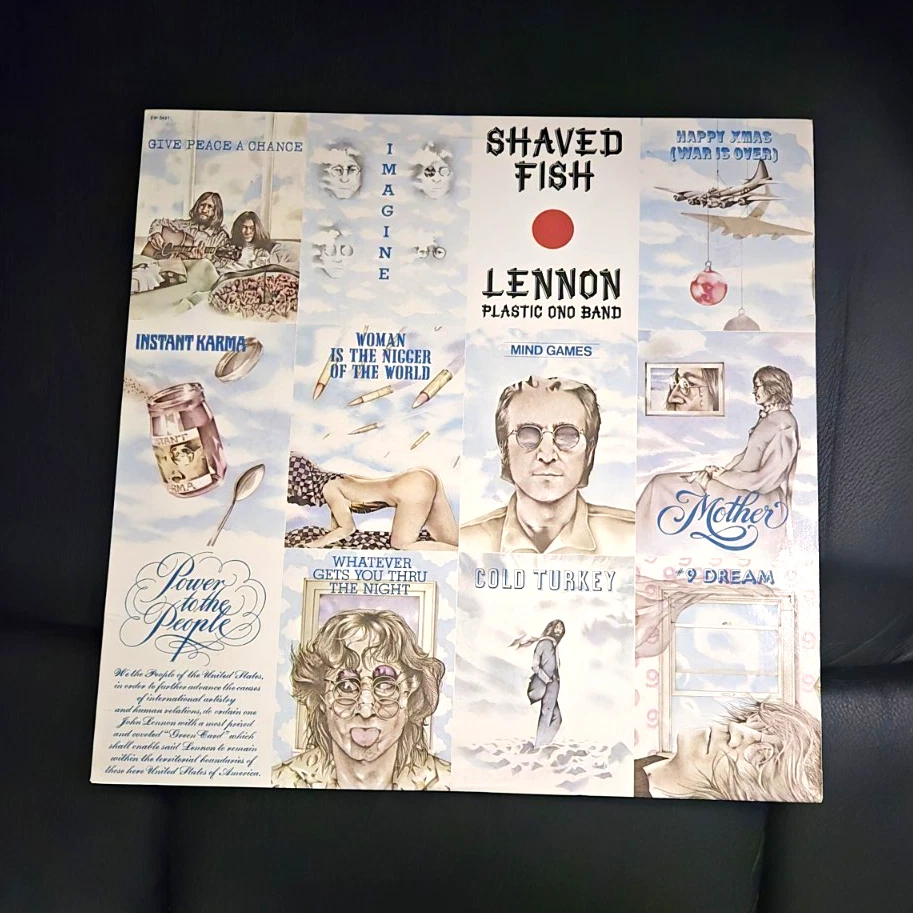 John Lennon "Shaved Fish" 12" Black Vinyl LP Capitol Records Rock Inner Sleeve