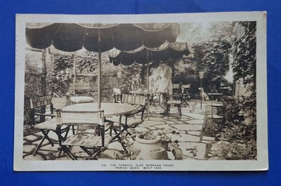 Ipswich, MA.  The Terrace, Olde Burnham House  - Photo Postcard,  RPPC