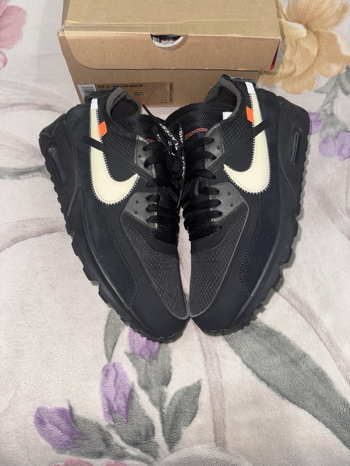 OFF WHITE X NIKE Taglia 10.5 Nike Air Max 90 x OFF WHITE nere 2019 usate pulite