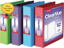 2 Inch 3 Ring Binders 4 Pack Clear View Durable School Office Holds 475 Sheets