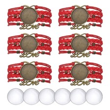 Bracelet Blanks for Jewelry Making 6pcs 25mm Red