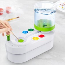 2026 Upgraded Paint Brush Cleaner for Artists, Kids Painting Station with Bru...