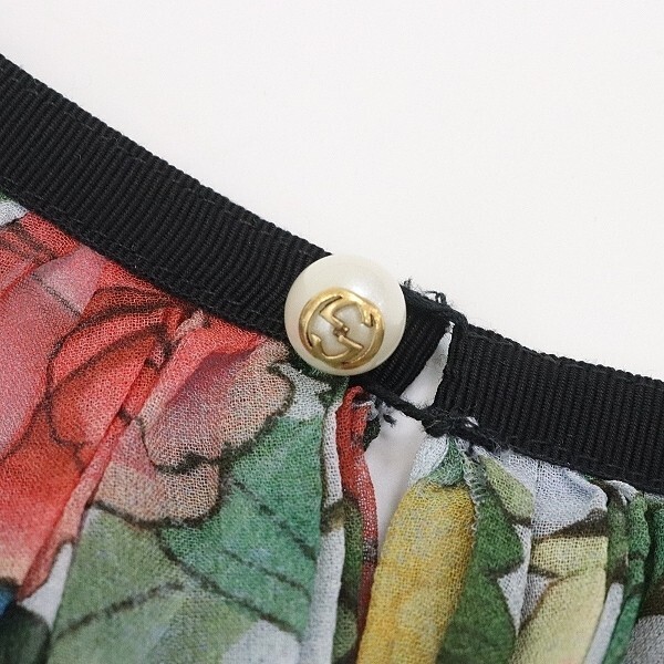 Gucci Silk Chiffon Pleated Frill Dress Bird Flower Print Size 36 thumbnail 11