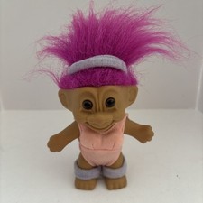Troll Doll 4.5" Russ Fitness Workout Zoomba Aerobic Purple Hair