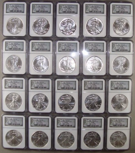 Complete 1986-2005 American Silver Eagle 20th Anniversary Set NGC MS68