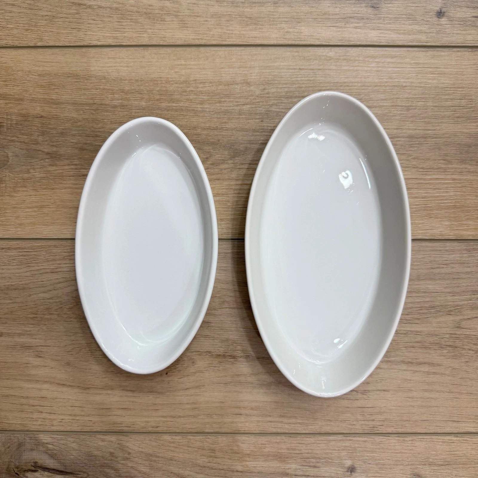 Pillivuyt France Vintage Oval Baker Set 10oz 16oz White Porcelain Oven to Table