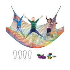 Kids Playground Climbing Cargo Net - 9.8 x 9.8Ft Kids Playground Safety Net,P...