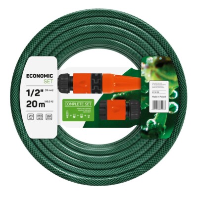 Gartenschlauch 20 M Schlauchset ECONOMIC Spritze & Schnellverbinder 1/2'' 20bar