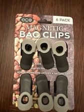 MAGNETIC ECO-FRIENDLY BAG CLIPS BLACK/GRAY -6 PACK