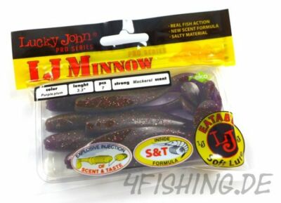Der LJ-MINNOW in 3,3'' (8,4 cm) von Lucky John in PUPLE PLUM - Raubfischkiller!!!