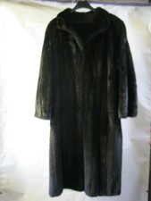Saga Real Mink Fur Long Sable Brown Coat Size 16