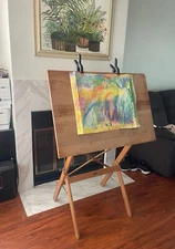 Vintage Wolsey Co. Drafting Table Adjustable Artist Easel – Wood & Metal USA