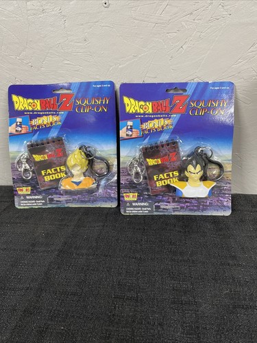 Dragon Ball Z Squishy Clip On Vegeta & Goku lot of 2 Figure Fun 4 All 2000 New