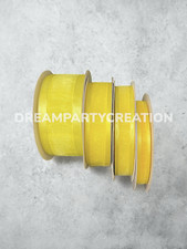 CANARY YELLOW Organza SATIN EDGE Sheer Ribbon 100 nylon Choose Size  Yardage