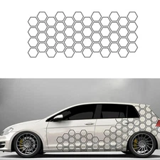 Car Body Waist Line Sticker Honeycomb Graphic Decor Hexagon Decals Accessories