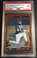 1996 KEN GRIFFEY JR. SCORE DUGOUT COLLECTION FOIL ARTIST PROOF #7 PSA 9 POP 5 