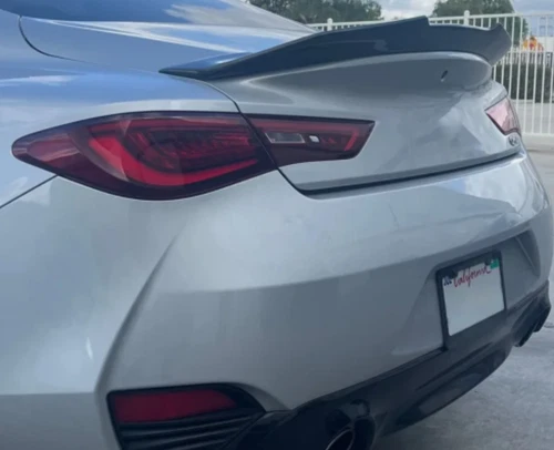 Glossy Black PSM Rear Trunk Spoiler Wing Lip Fit 2017-2022 Infiniti Q60 Coupe - Picture 3 of 5