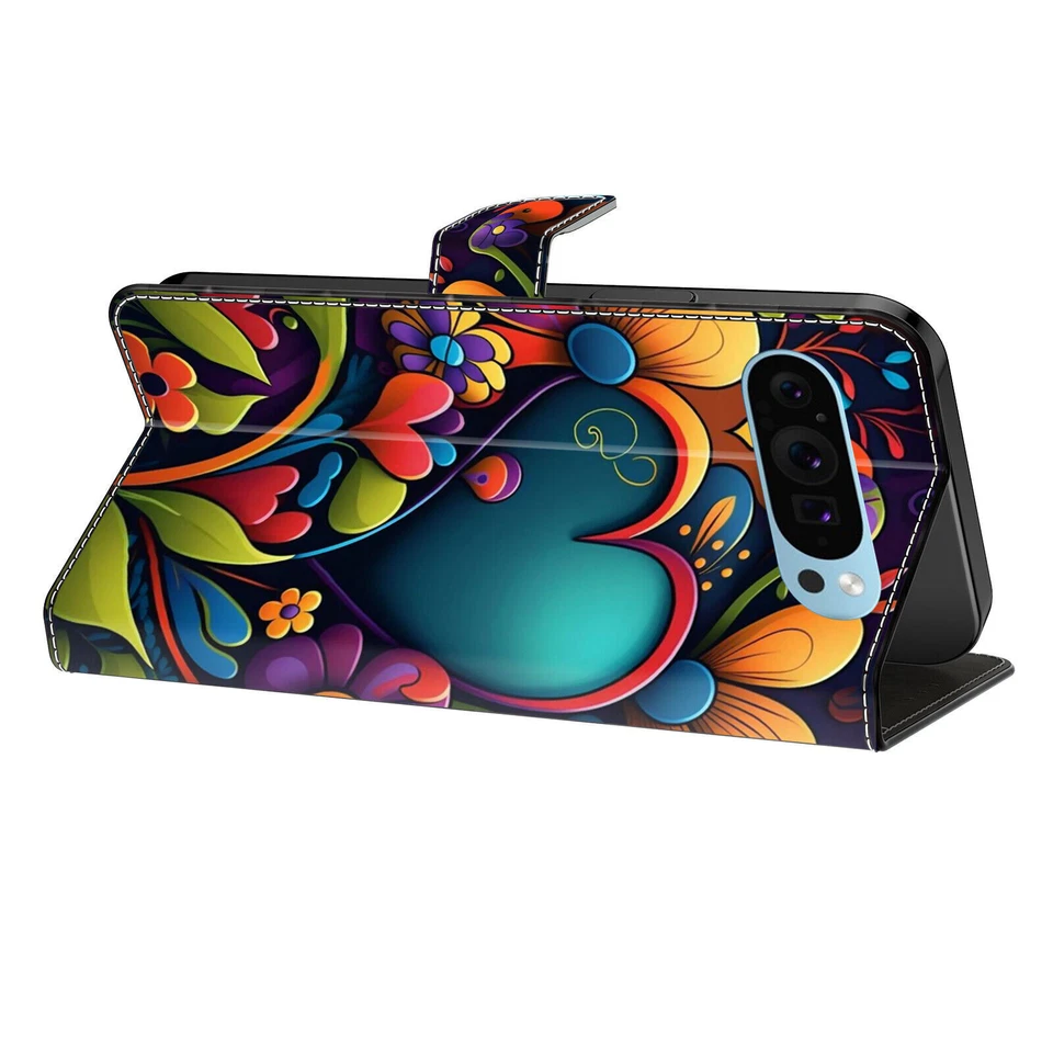 Flip Printed Wallet Cover Case for Google Pixel 6 7 8 9 Pro 4A 5A 6A 7A 8A 4 5 - Image 2 of 4