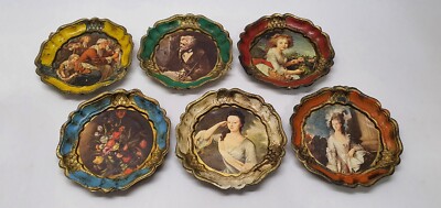 Lot De 6 Dessous De Verre Vintage – Plastique, Motif Floral, Déco Rétro