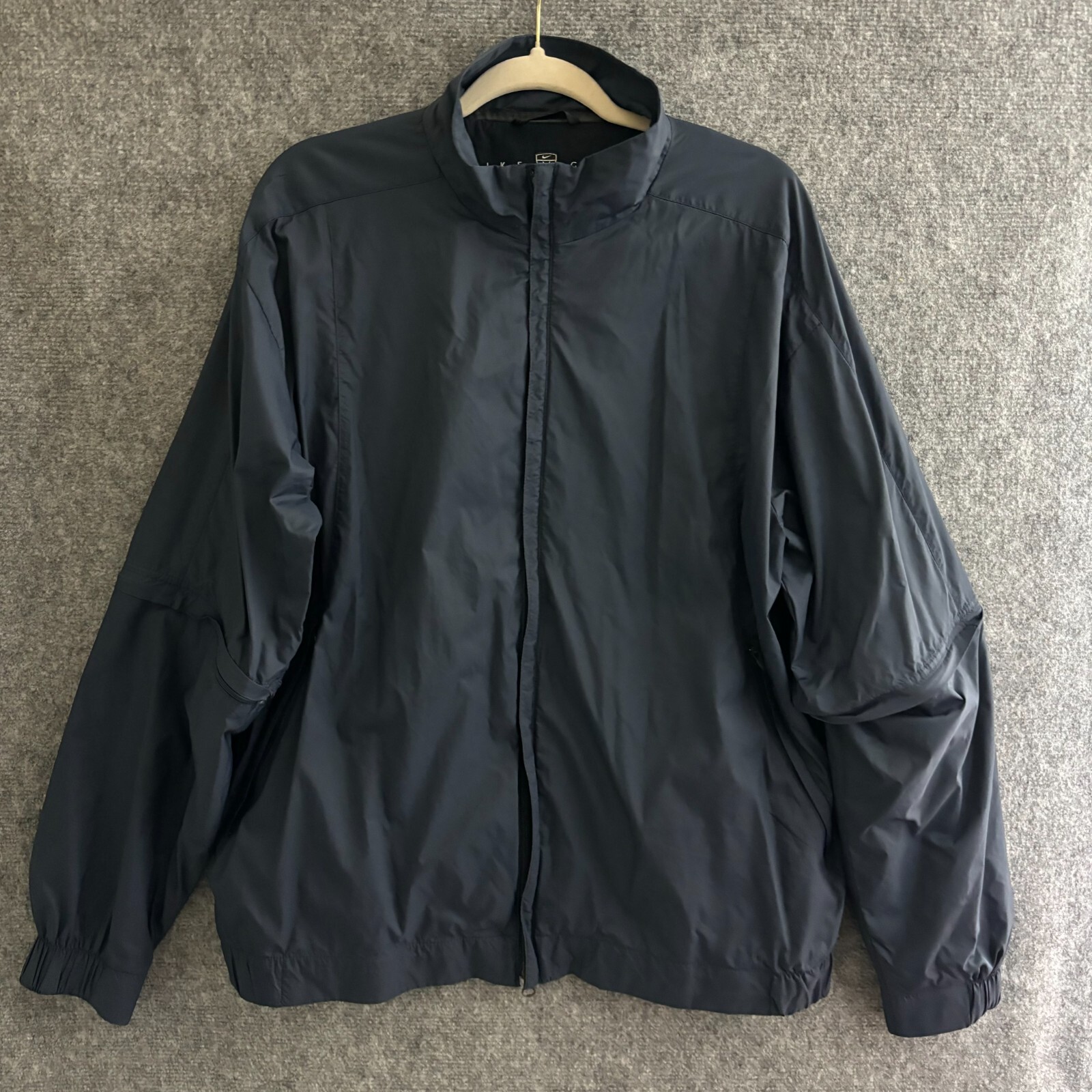 SACAI X NIKE Giacca Nike Uomo Grande Blu Golf Giacca a Vento Convertibile Zip Off Manica Imballabile