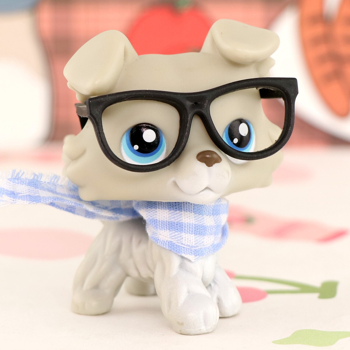 Mini Pet Shop Collie 363 Gray Body Blue Eyes Collie with lps