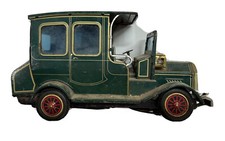 Vintage S.H. Japan tin litho Battery OP Old Time car Untested