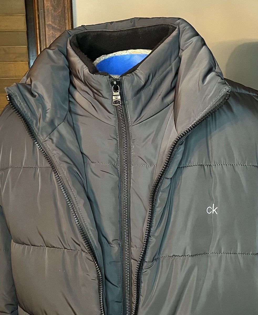 EUC Calvin Klein Men's M Black Puffer Jacket Double Zip 0 EUC Calvin Klein Men's M Black Puffer Jacket Double Zip 0