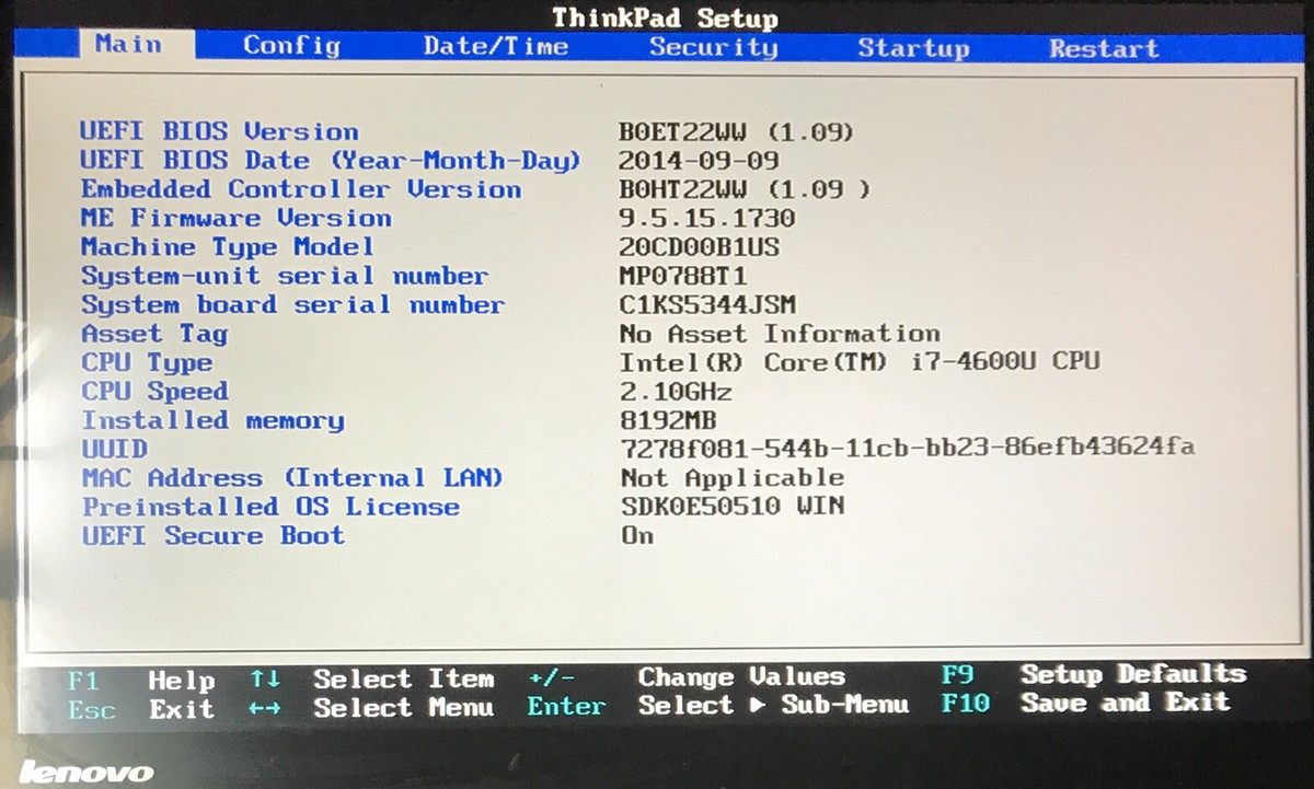 Lenovo ThinkPad YOGA 8GB RAM i7-4600U 2.10GHz No SSD/HDD boot to