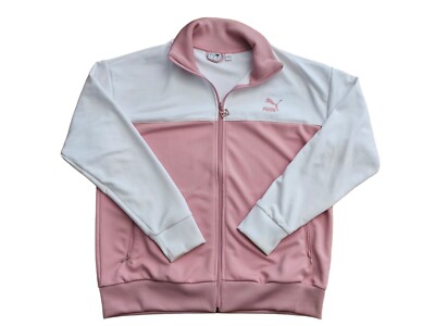 595204-14 Puma Track Jacket Size XL Pink White Zip up | eBay