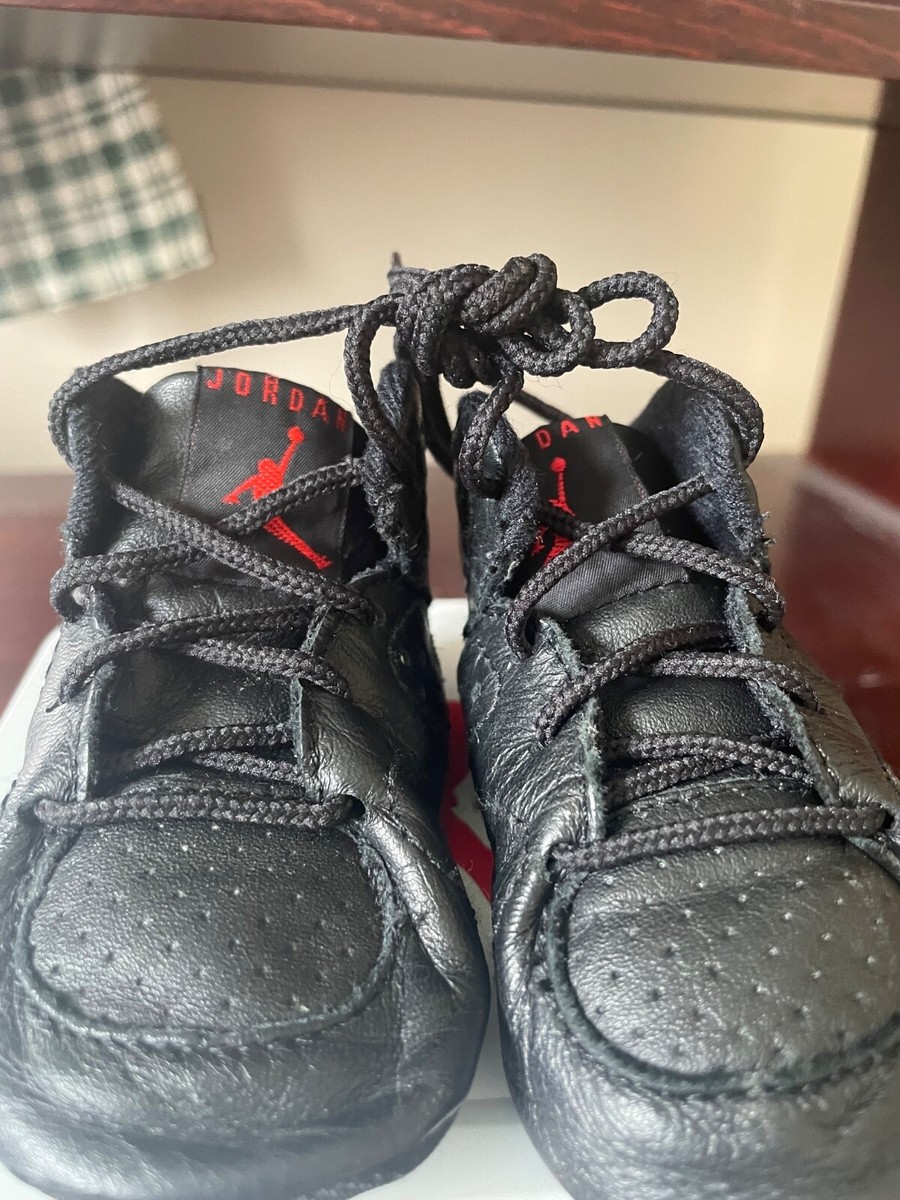 Vintage 1991 First Jordan Baby Shoes Black/Red Size 2 #7789