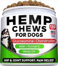 Hemp Chews for Dogs, Joint Pain Relief, Glucosamine, Chondroitin, MSM, Turmeric