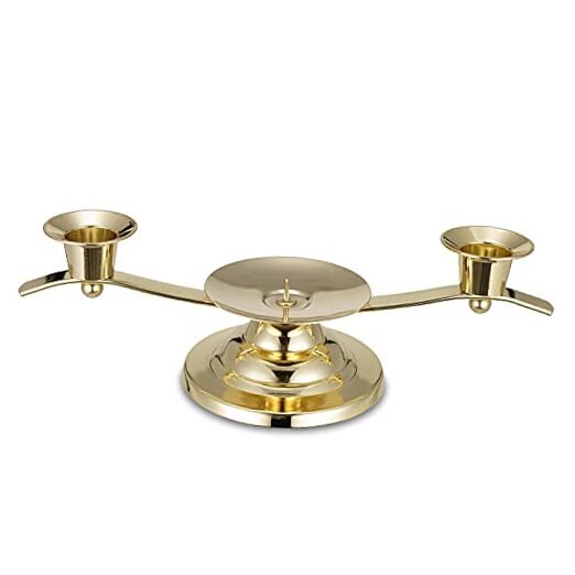 ACHIBANG Unity Candle Holder, Gold Unity Candle Holders for Weddings (3 Arm), 