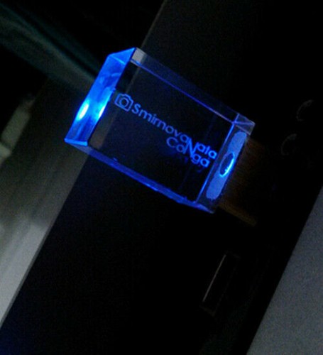 Customized 3D Photo Logo Glass LED USB Flash Drive Storage Pen drive Paper Box - Picture 9 of 9