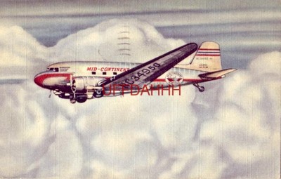 1949 MID-CONTINENT AIRLINES list of cities serviced