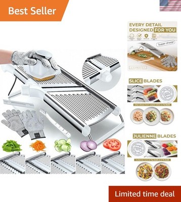 12-Slice Mandoline Slicer - Dishwasher Safe with Veggie Holder & Guard