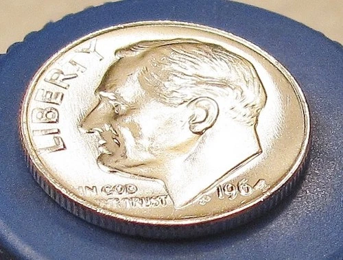 1964  Gem Brilliant Uncirculated Dime 90% Silver Stacker Special #228 ~ 11