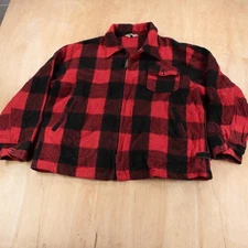 WOOLRICH buffalo plaid wool zip hunting shirt jacket 50 tag vtg 50s 60s usa made